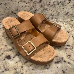 Kork Ease Grace Brown Leather Wedge Sandal 9